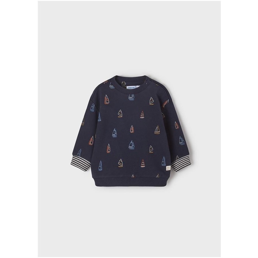 Mayoral Dark Blue Kids Sweatshirt with Sailboat Design